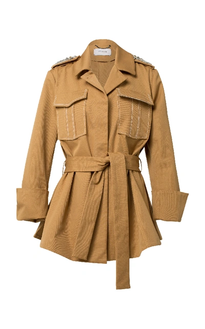 Shop Dorothee Schumacher Belted Cotton Coat In Brown