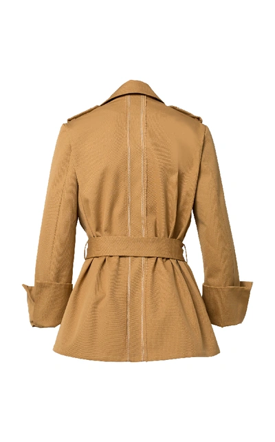 Shop Dorothee Schumacher Belted Cotton Coat In Brown