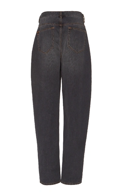 Shop Isabel Marant Étoile Corsy High-waisted Straight-leg Jeans In Black