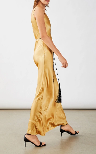 Shop Nili Lotan Bazile Silk Gown In Gold