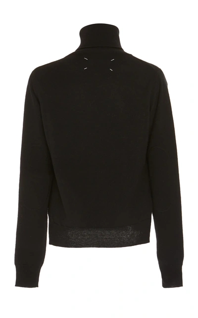 Shop Maison Margiela Fitted Pullover Wool Turtleneck Sweater In Black