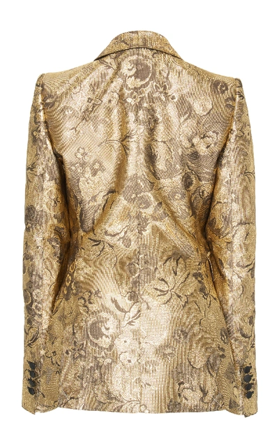 Shop Dolce & Gabbana Floral Lurex Jacquard Blazer In Gold