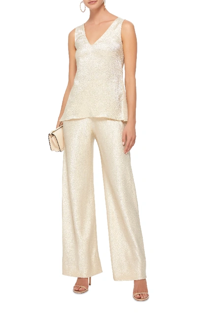 Shop Rosetta Getty Lurex Wide-leg Pants In Neutral