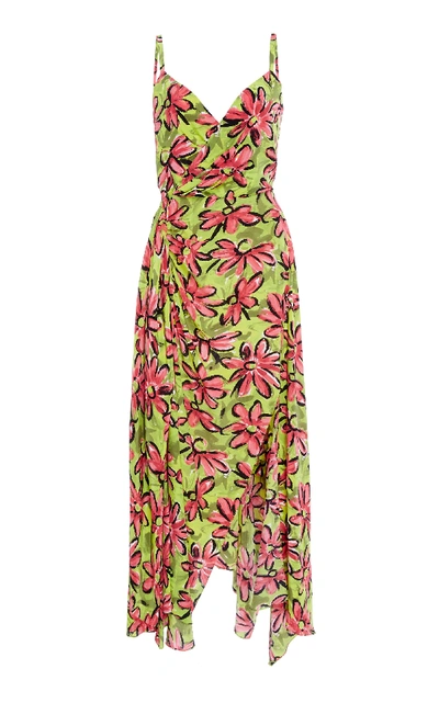 Shop Michael Kors Floral-print Silk Dress