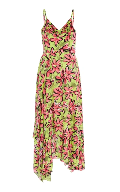 Shop Michael Kors Floral-print Silk Dress