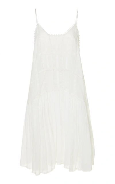 Shop Isabel Marant Étoile Amelie Embroidered Cotton-voile Midi Dress In White