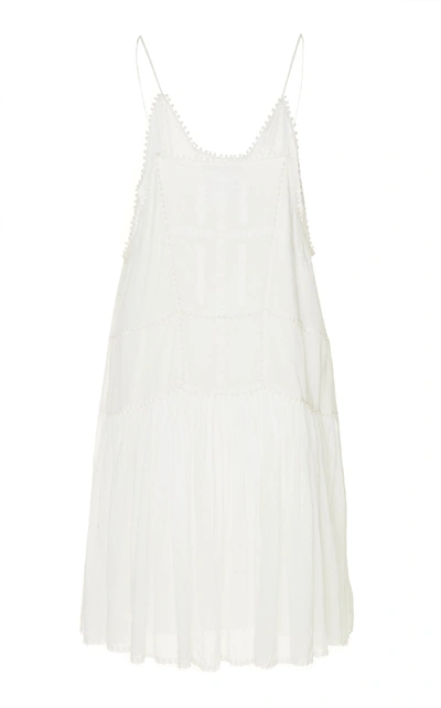 Shop Isabel Marant Étoile Amelie Embroidered Cotton-voile Midi Dress In White