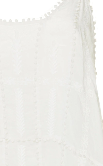 Shop Isabel Marant Étoile Amelie Embroidered Cotton-voile Midi Dress In White