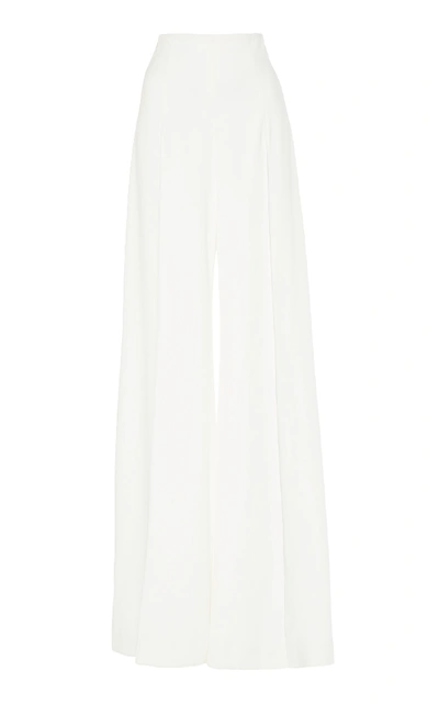 Shop Costarellos Crepe Wide-leg Pants In White