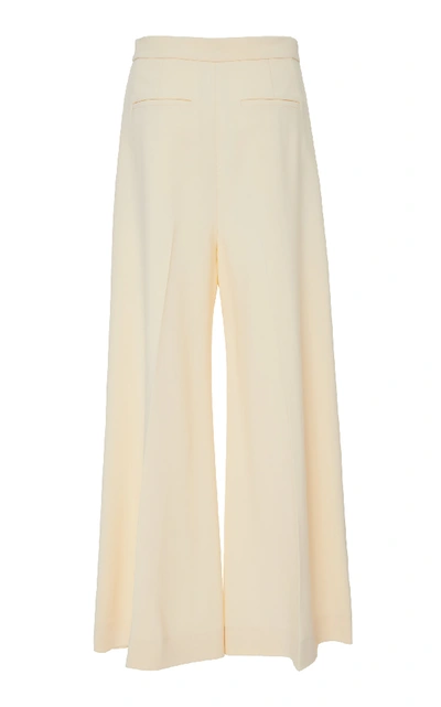 Shop Rosetta Getty Cropped Crepe Wide-leg Pants In White