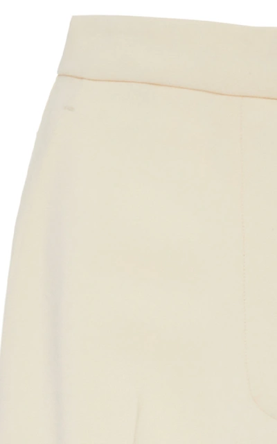 Shop Rosetta Getty Cropped Crepe Wide-leg Pants In White