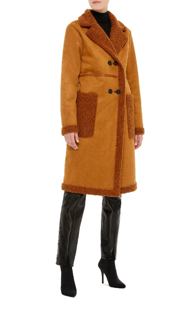 Shop Apparis Clothilde Faux Shearling Coat In Brown