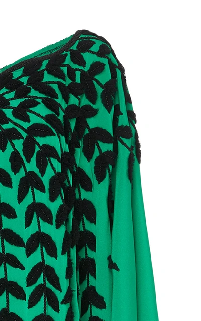 Shop Joanna Mastroianni Embellished Silk Caftan In Green