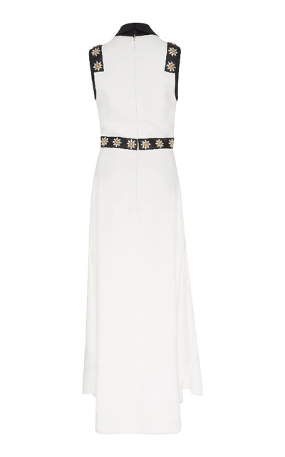 Shop Elie Saab Flutter Crepe Midi Dress In White