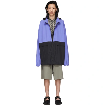 Shop Maison Margiela Purple Ripstop Hooded Jacket In 484 Violet