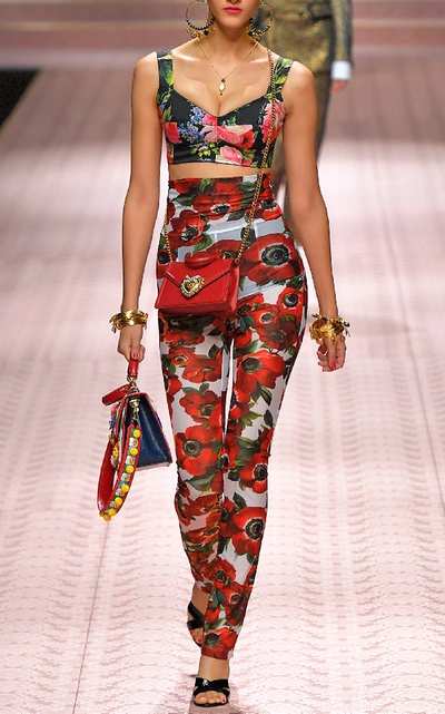 Shop Dolce & Gabbana Peonie Bustier Top In Floral
