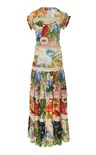 Shop Carolina K Catalina V-neck Embroidered Maxi Dress In Multi