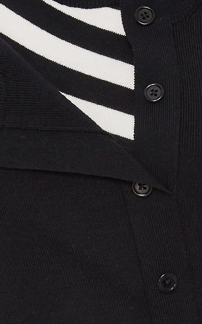 Shop Monse Asymmetric Twisted Striped Wool Top