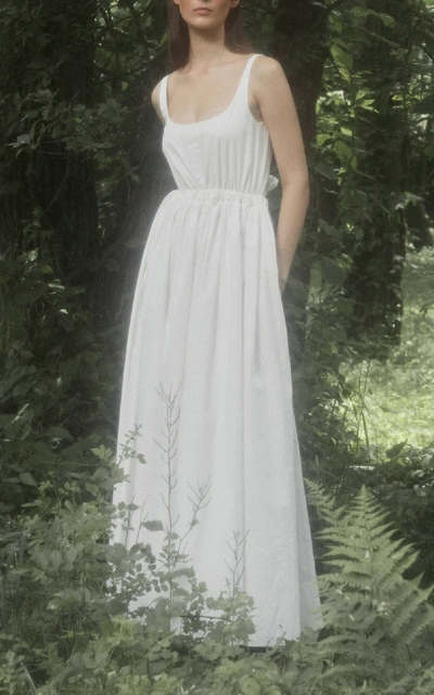 Shop Brock Collection Oriana Cotton-poplin Maxi Dress In White