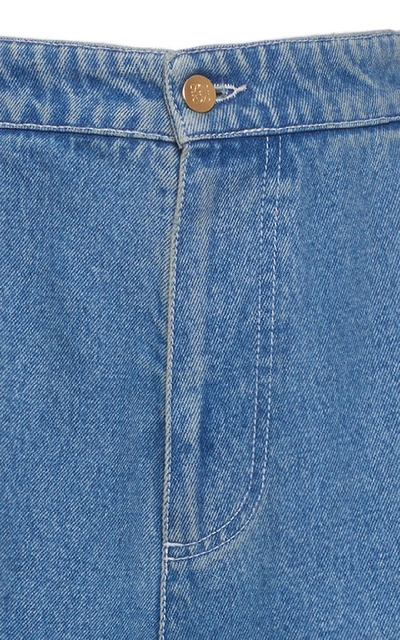 Shop Loewe Cropped Wide-leg Jeans In Blue