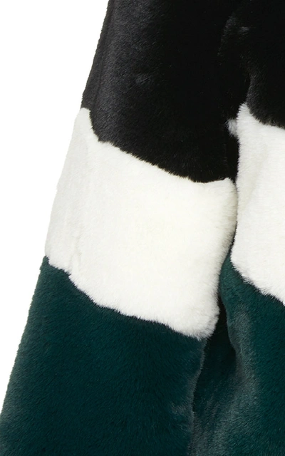 Shop Apparis Brigitte Color-blocked Faux Fur Jacket In Multi
