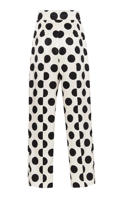 Shop Dolce & Gabbana Polka-dot Duchesse Satin Cropped Trousers In Print
