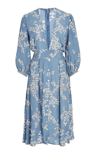 Shop Faithfull Chloe Midi Dress In Blue