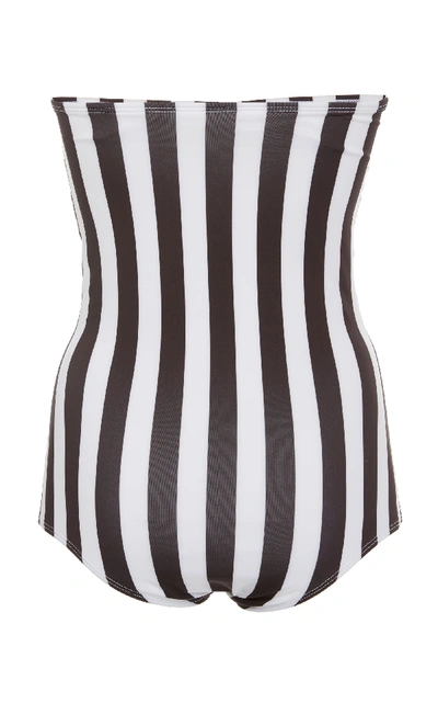 Shop Verde Limon Tijuana Strapless One Piece Swimsuit In Black/white