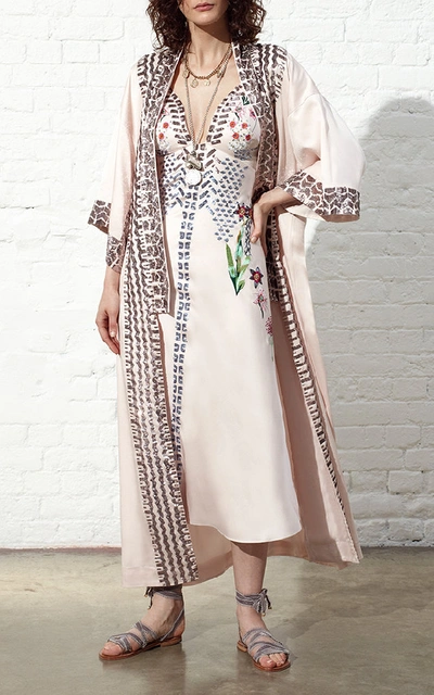 Shop Temperley London Luminary Sequined Crepe Kimono In Pink