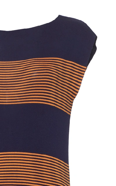Shop Loewe Asymmetric Striped Silk-jersey Maxi Dress