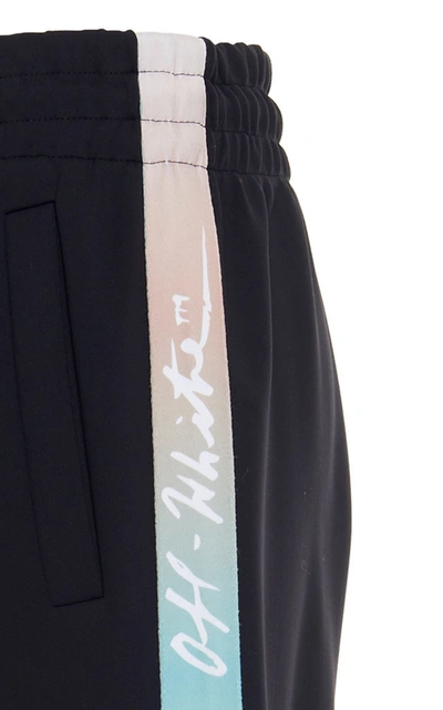 Shop Off-white Satin Tracksuit Pants In Black