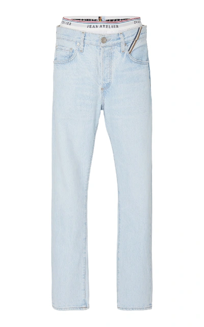 Shop Jean Atelier Brief Mid-rise Straight-leg Jeans In Light Wash