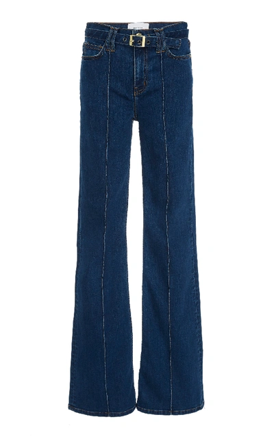 Shop Current Elliott Admirer High-rise Flare Jeans In Blue