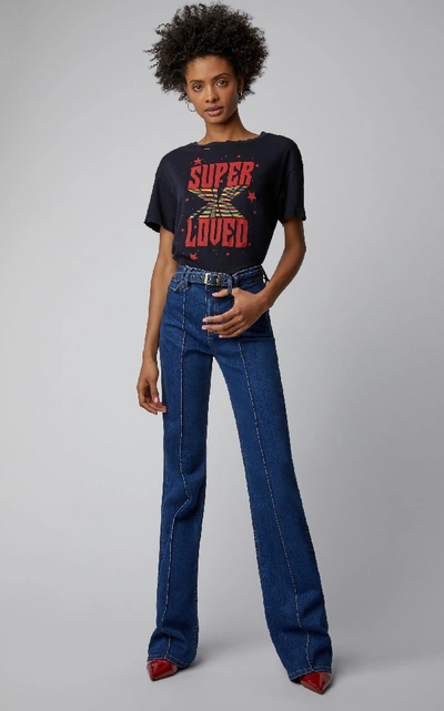 Shop Current Elliott Admirer High-rise Flare Jeans In Blue