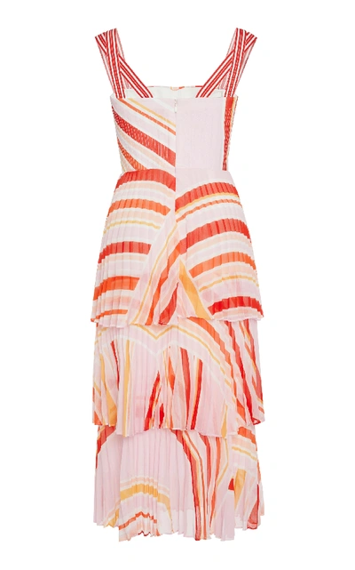 Shop Rachel Gilbert Soekie Pleated Midi Dress In Pink