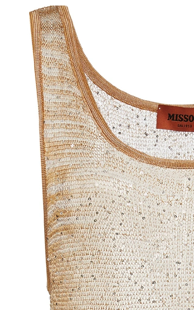 Shop Missoni Open-knit Tunic Top In Orange