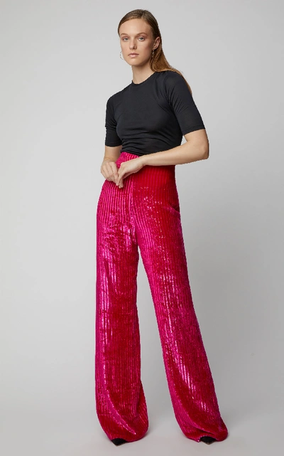 Shop Silvia Tcherassi Exclusive Velvet Amadea Pant In Stripe