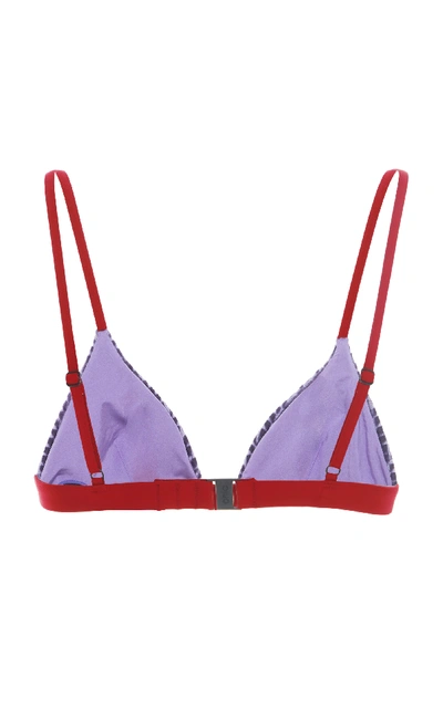 Shop Onia Danni Printed Bikini Top In Purple
