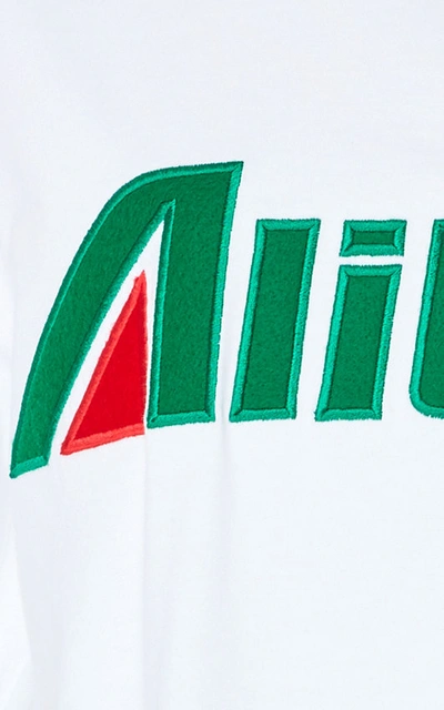 Alberta Ferretti Alitalia Patches Cotton Jersey T-shirt In White | ModeSens