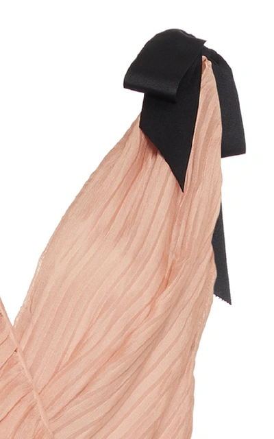 Shop Johanna Ortiz Petals On The Wind Ruffled Silk Mesh Dress In Pink