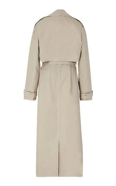 Shop Anna Quan Inez Cotton-twill Trench Coat In Neutral