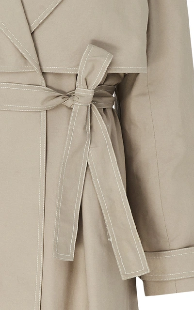 Shop Anna Quan Inez Cotton-twill Trench Coat In Neutral