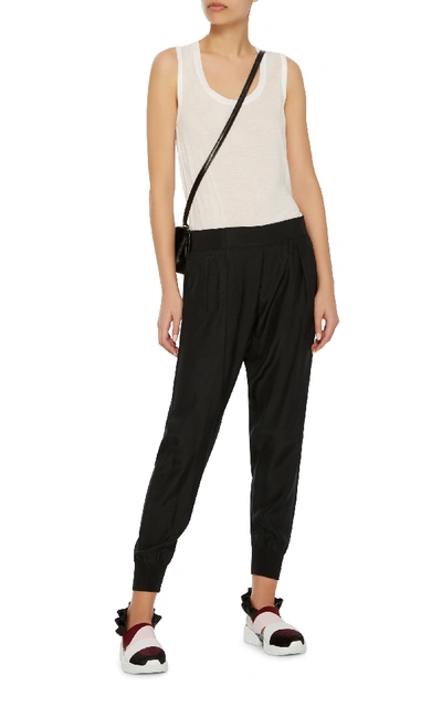 Shop Atm Anthony Thomas Melillo Silk-charmeuse Track Pants In Black