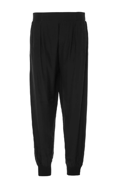 Shop Atm Anthony Thomas Melillo Silk-charmeuse Track Pants In Black