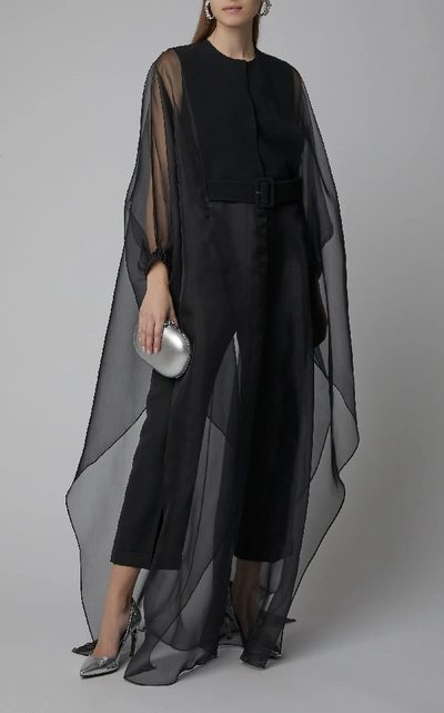 Shop Bouguessa Organza Top In Black