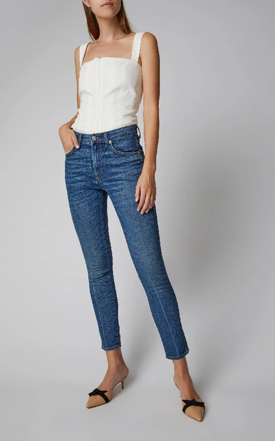 Shop Brock Collection James Mid-rise Skinny Jeans In Medium Wash