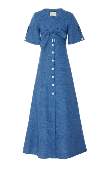 Shop Alexis Jameela Linen Maxi Dress In Blue