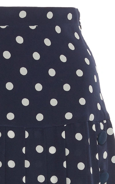 Shop Alessandra Rich Polka-dot Silk-crepe Skirt In Print