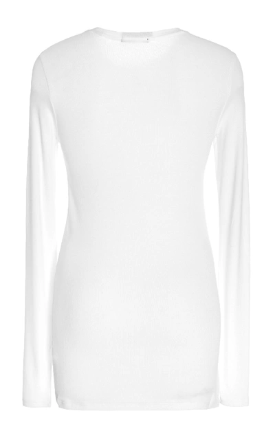 Shop Atm Anthony Thomas Melillo Ribbed Stretch-micro Modal Top In White