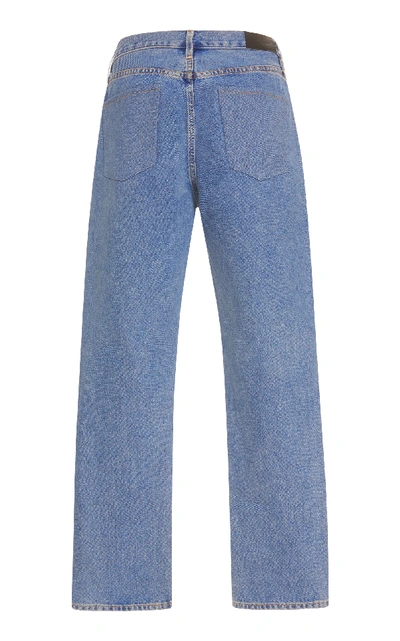 Shop Goldsign Benefit High-rise Straight-leg Jeans In Light Wash